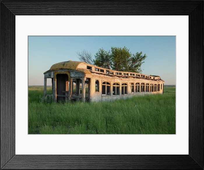 Framed Print : USA, Great Plains, North Dakota, Minot, Great Northern rail car, abandoned
