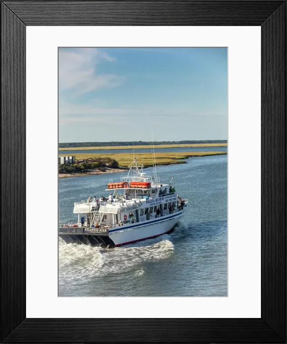 Framed Print : Whale watching cruise boat headinng into Atlantic Ocean from New Jersey Shore from Wildwood Framed Print : Whale watching cruise boat headinng into Atlantic Ocean from New Jersey Shore from Wildwood