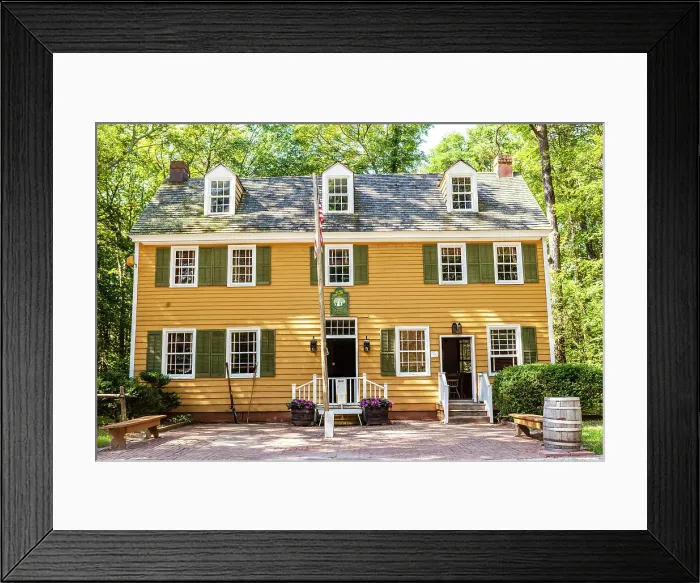 Framed Print : The Historic Dennisville Inn built in the Colonial Willaimsburg style located at Cold Spring Historic Village in Cape May, New Jersey Framed Print : The Historic Dennisville Inn built in the Colonial Willaimsburg style located at Cold Spring Historic Village in Cape May, New Jersey