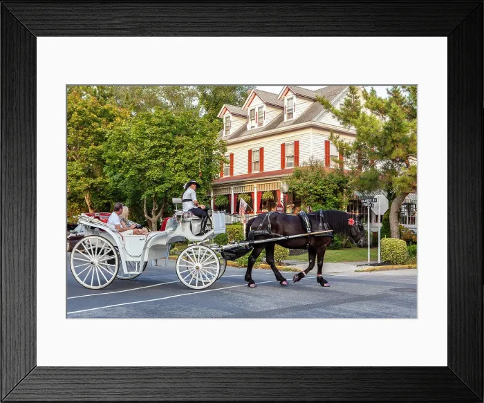 Framed Print : Horse and carriage, in Cape May. New Jersey. This was Americas first seaside resort. It has the largest collection of Victorian Architecure in the United States Framed Print : Horse and carriage, in Cape May. New Jersey. This was Americas first seaside resort. It has the largest collection of Victorian Architecure in the United States