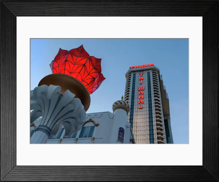 Framed Print : Trump Taj Mahal Casino Resort extertior at twilight Framed Print : Trump Taj Mahal Casino Resort extertior at twilight