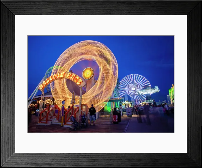 Framed Print : Wildwood, NJ beach and its boardwalk are a popular resort destination