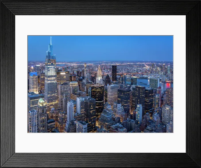 Framed Print : Manhattan skyline at blue hour, New York City, USA Framed Print : Manhattan skyline at blue hour, New York City, USA