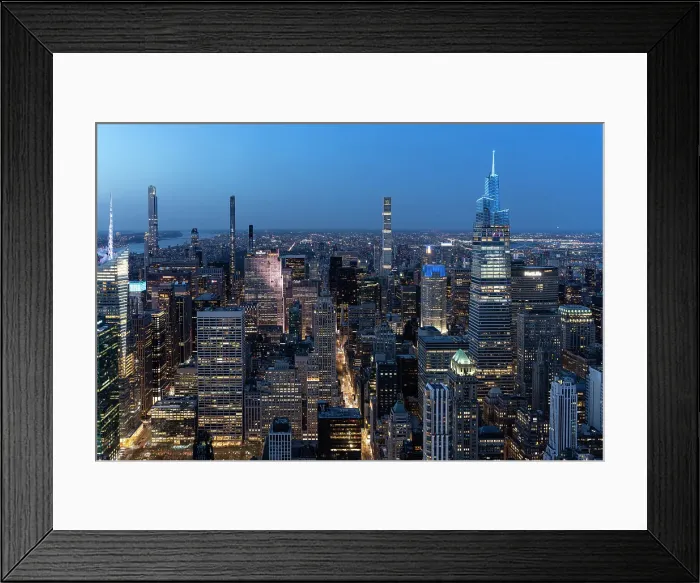 Framed Print : Manhattan skyline at blue hour, New York City, USA Framed Print : Manhattan skyline at blue hour, New York City, USA