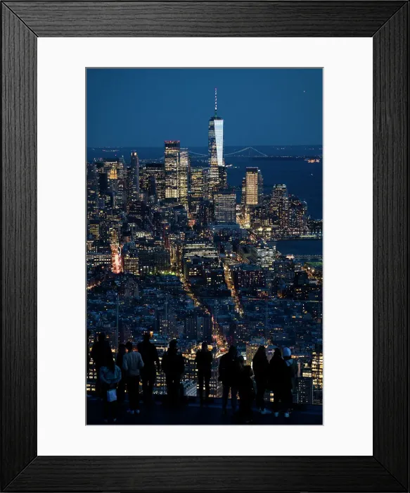 Framed Print : New York Skyline at night and tourists as seen from The Edge, Hudson Yards, Manhattan, New York City, USA Framed Print : New York Skyline at night and tourists as seen from The Edge, Hudson Yards, Manhattan, New York City, USA