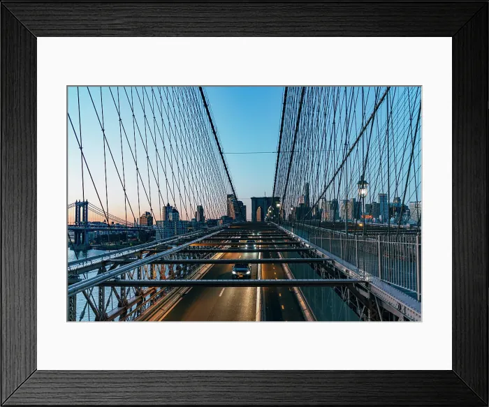 Framed Print : New York City, Brooklyn Bridge at Sunrise, USA Framed Print : New York City, Brooklyn Bridge at Sunrise, USA