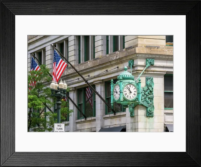 Framed Print : Old public clock outside Macys store, Chicago, Illinois, USA Framed Print : Old public clock outside Macys store, Chicago, Illinois, USA