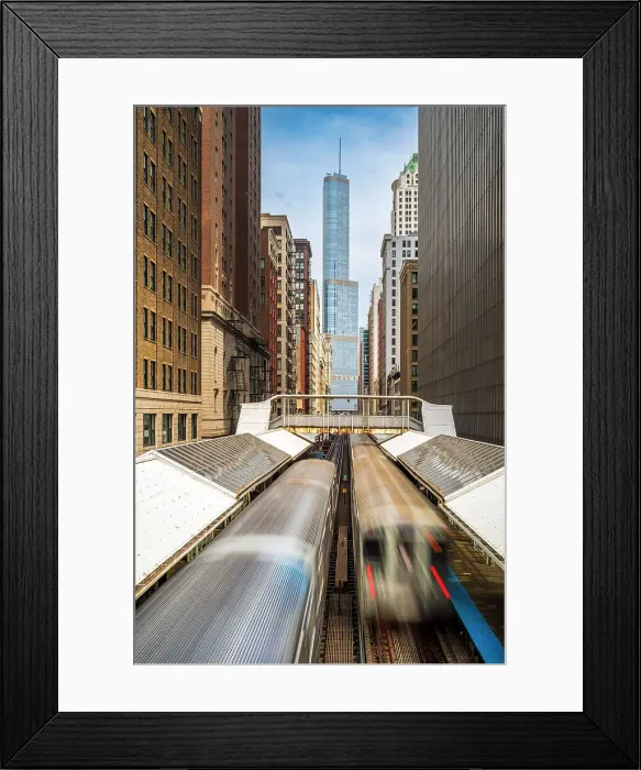 Framed Print : CTAs Red Line elevated train at Adams / Wabash station, Chicago, Illinois, USA Framed Print : CTAs Red Line elevated train at Adams / Wabash station, Chicago, Illinois, USA