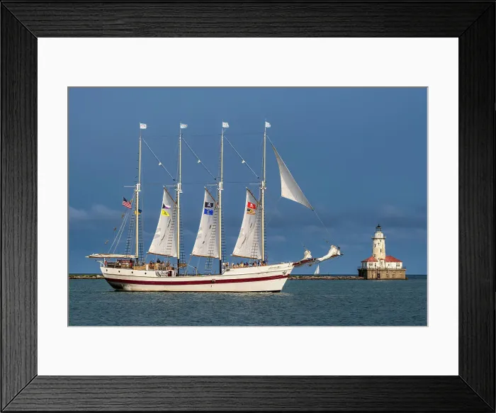 Framed Print : Sailing ship with Chicago Harbor Lighthouse in the backdrop, Chicago, Illinois, USA Framed Print : Sailing ship with Chicago Harbor Lighthouse in the backdrop, Chicago, Illinois, USA