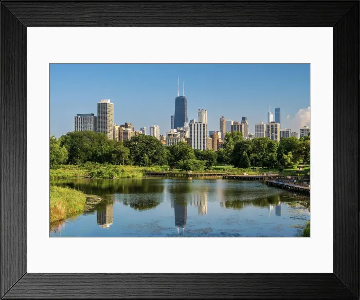 Framed Print : Lincoln Park and downtown skyline in the backdrop, Chicago, Illinois, USA Framed Print : Lincoln Park and downtown skyline in the backdrop, Chicago, Illinois, USA