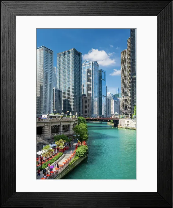 Framed Print : Chicago Riverwalk, Chicago, Illinois, USA