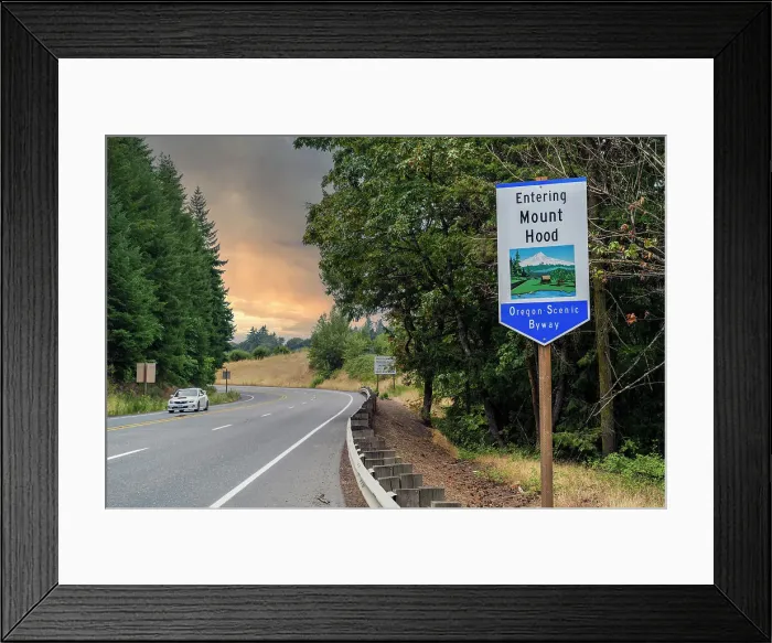 Framed Print : Scenic countryside road at sunset, Hood River, Oregon, USA Framed Print : Scenic countryside road at sunset, Hood River, Oregon, USA