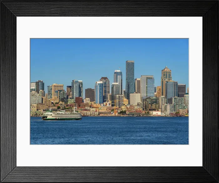 Framed Print : Downtown skyline and waterfront, Seattle, Washington, USA Framed Print : Downtown skyline and waterfront, Seattle, Washington, USA