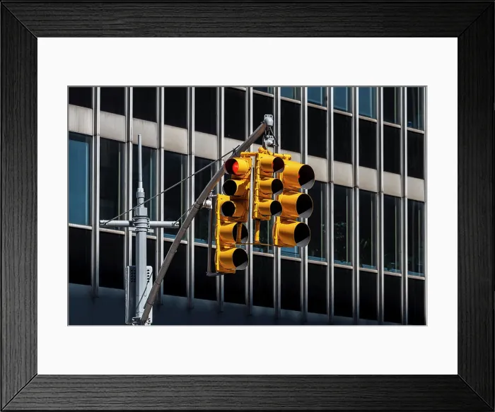 Framed Print : Traffic light, Manhattan, New York, USA Framed Print : Traffic light, Manhattan, New York, USA