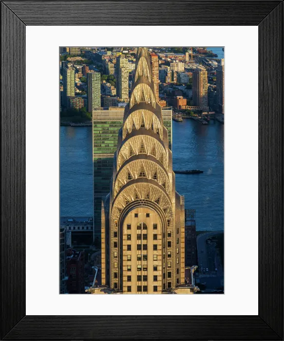 Framed Print : Aerial view of Chrysler Building at sunset, Manhattan, New York, USA Framed Print : Aerial view of Chrysler Building at sunset, Manhattan, New York, USA