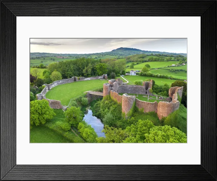Framed Print : Aerial view of the ruins of White Castle, one of the Three Castles in Monmouthshire, Wales, UK. Spring (May) 2022 Framed Print : Aerial view of the ruins of White Castle, one of the Three Castles in Monmouthshire, Wales, UK. Spring (May) 2022