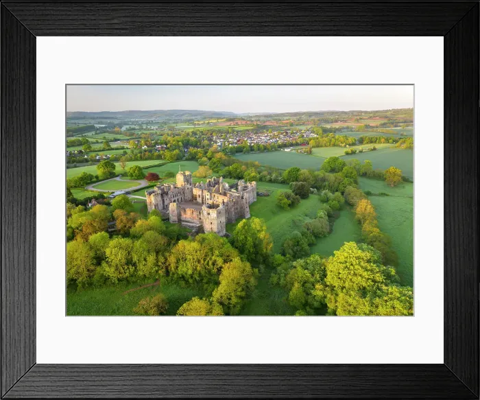 Framed Print : Aerial view of the impressive medieval ruins of Raglan Castle, Monmouthshire, Wales. Spring (May) 2022 Framed Print : Aerial view of the impressive medieval ruins of Raglan Castle, Monmouthshire, Wales. Spring (May) 2022