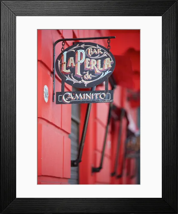 Framed Print : A detail of the Notable Bar La Perla del Caminito, La Boca, Buenos Aires, Argentina Framed Print : A detail of the Notable Bar La Perla del Caminito, La Boca, Buenos Aires, Argentina