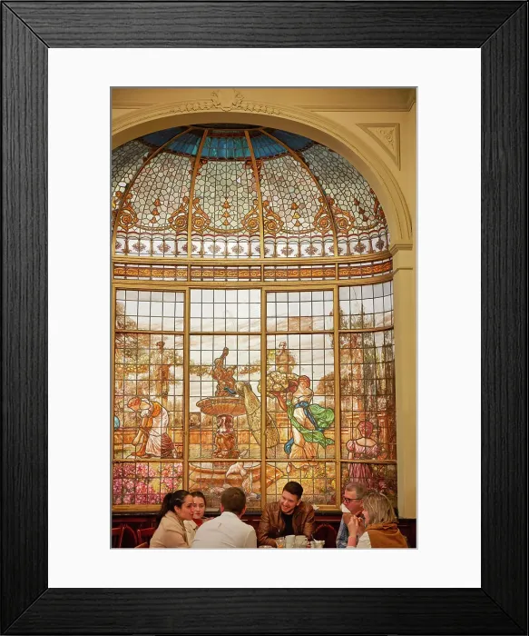 Framed Print : A painted vitreaux (Stained glass) inside the Notable Bar Cafe Las Violetas (Spanish: Confiteria Las Violetas), Almagro, Buenos Aires, Argentina Framed Print : A painted vitreaux (Stained glass) inside the Notable Bar Cafe Las Violetas (Spanish: Confiteria Las Violetas), Almagro, Buenos Aires, Argentina