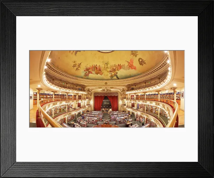 Framed Print : Interior of the Ateneo Grand Splendid Bookstore (former Teatro Gran Splendid), Recoleta, Buenos Aires, Argentina. The dome ceiling was painted with frescoes by Italian artist Nazareno Orlandi in 1919 Framed Print : Interior of the Ateneo Grand Splendid Bookstore (former Teatro Gran Splendid), Recoleta, Buenos Aires, Argentina. The dome ceiling was painted with frescoes by Italian artist Nazareno Orlandi in 1919