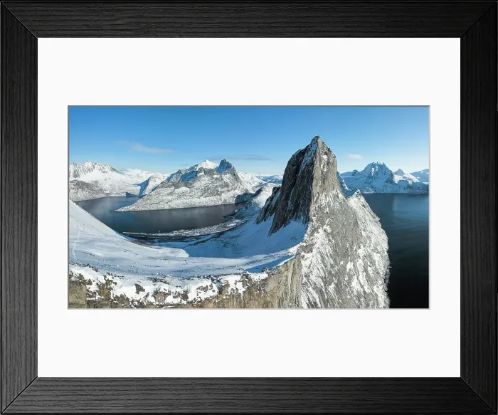 Framed Print : Segla mountain during a sunny winter day, Senja, Norway Framed Print : Segla mountain during a sunny winter day, Senja, Norway