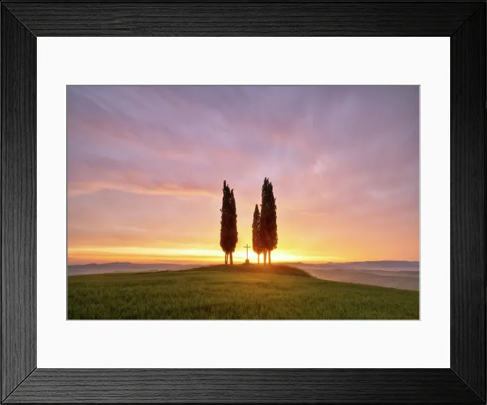 Framed Print : San Quirico d'Orcia during a spring sunrise, San Quirico d'Orcia, Siena Province, Tuscany, Italy Framed Print : San Quirico d'Orcia during a spring sunrise, San Quirico d'Orcia, Siena Province, Tuscany, Italy