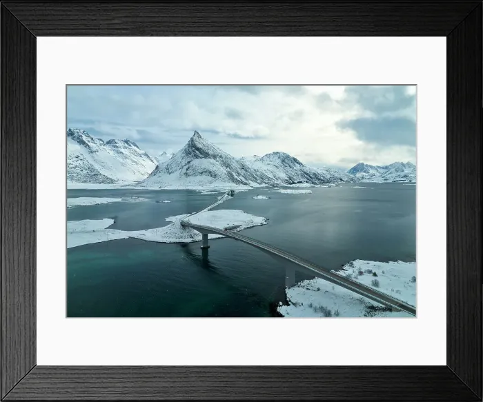 Framed Print : Bridge connecting Fredvang at Ramberg, Lofoten island, Norway Framed Print : Bridge connecting Fredvang at Ramberg, Lofoten island, Norway