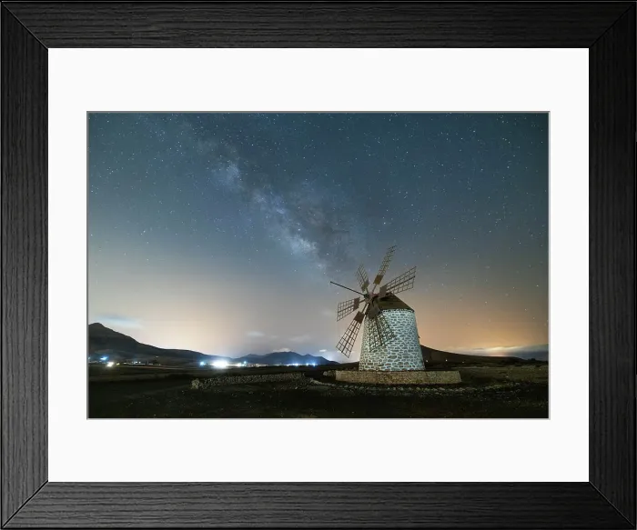 Framed Print : Milky way over Molino de Villaverde, Fuerteventura, Canary Island, Spain Framed Print : Milky way over Molino de Villaverde, Fuerteventura, Canary Island, Spain