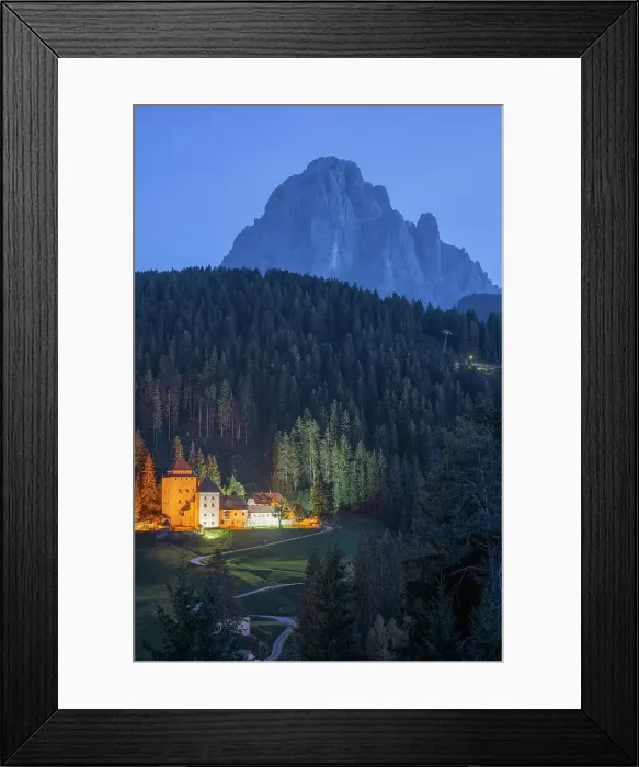 Framed Print : The castel gardena and the sasso along the blue hour, Selva di Val Gardena, Bolzano, South Tyrol, Italy Framed Print : The castel gardena and the sasso along the blue hour, Selva di Val Gardena, Bolzano, South Tyrol, Italy