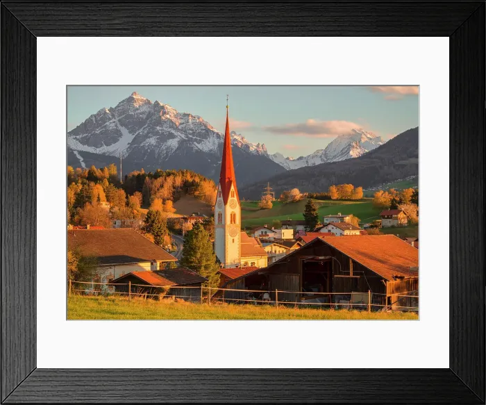 Framed Print : Golden Hour in the farming village of Vill, Innsbruck, Tyrol, Austria Framed Print : Golden Hour in the farming village of Vill, Innsbruck, Tyrol, Austria