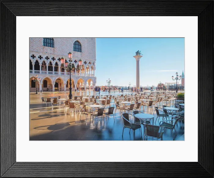 Framed Print : The phenomenon of Acqua Alta on a sunny winter morning in St. Mark's little square, Venice, Venice province, Veneto region, Italy, Europe Framed Print : The phenomenon of Acqua Alta on a sunny winter morning in St. Mark's little square, Venice, Venice province, Veneto region, Italy, Europe