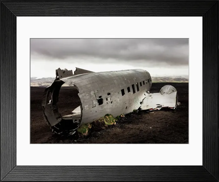 Framed Print : DC 3 abandoned on Black Beach, Vik I Myrdal, Iceland