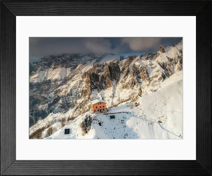 Framed Print : Rifugio Rosalba with Grignone in the background Grignetta, Grigne group, Lake Como, Lombardy, Italy Framed Print : Rifugio Rosalba with Grignone in the background Grignetta, Grigne group, Lake Como, Lombardy, Italy