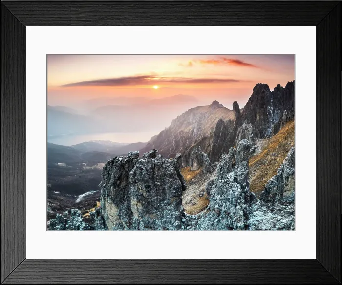 Framed Print : Rock pinnacles of Grignetta at sunset. Grigne group, Lake Como, Lombardy, Italy Framed Print : Rock pinnacles of Grignetta at sunset. Grigne group, Lake Como, Lombardy, Italy
