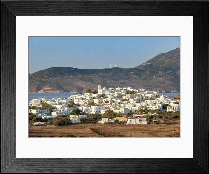Framed Print : The village of Adamantas in Milos, Plaka, Milos Island, Cyclades Islands, Greece
