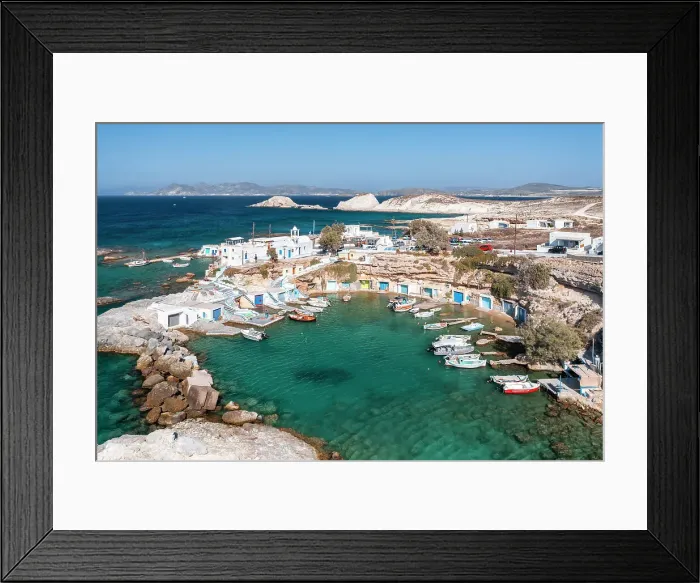 Framed Print : Fshing village of Mandrakia and its small port, Plaka, Milos Island, Cyclades Islands, Greece Framed Print : Fshing village of Mandrakia and its small port, Plaka, Milos Island, Cyclades Islands, Greece