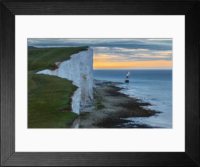 Framed Print : Sunrise at Beachy Head lighthouse, Eastbourne, Beachy Head, East Sussex, United Kingdom Framed Print : Sunrise at Beachy Head lighthouse, Eastbourne, Beachy Head, East Sussex, United Kingdom