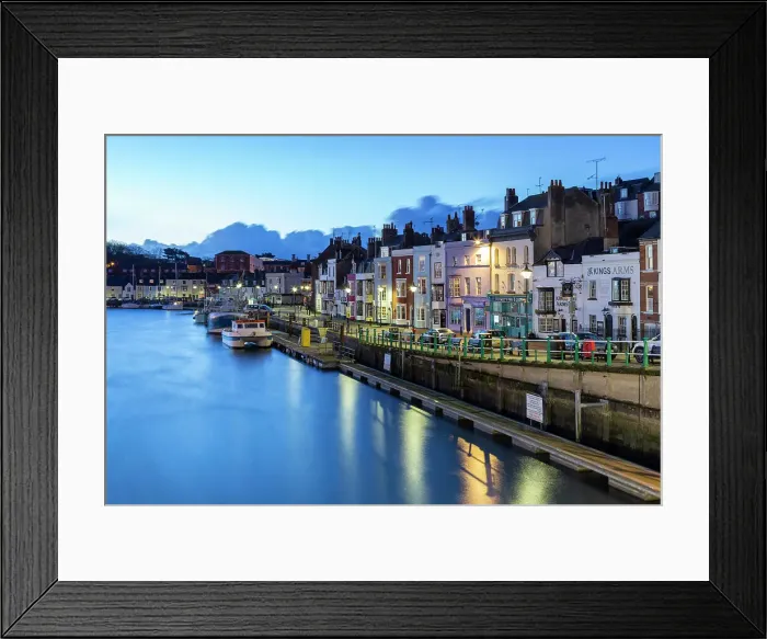 Framed Print : Morning view of the Weymouth harbor. Weymouth, Jurassic coast, Dorset, England, United Kingdom