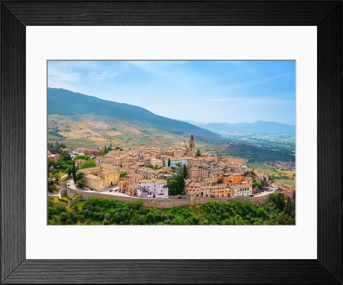Framed Print : Aerial view of the town of Trevi in spring. Trevi, Perugia district, Umbria, Italy Framed Print : Aerial view of the town of Trevi in spring. Trevi, Perugia district, Umbria, Italy