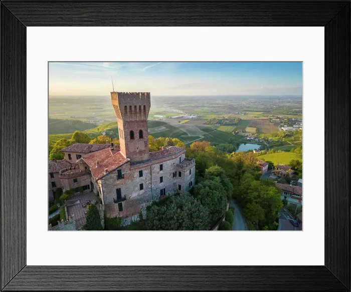 Framed Print : Cigognola castle. Cigognola, Oltrepo Pavese, Pavia district, Lombardy, Italy