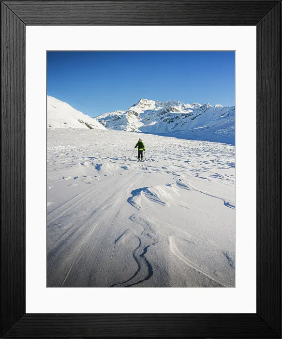 Framed Print : Ski touring at Valle Spluga Valchiavenna Lombardia Italy Framed Print : Ski touring at Valle Spluga Valchiavenna Lombardia Italy