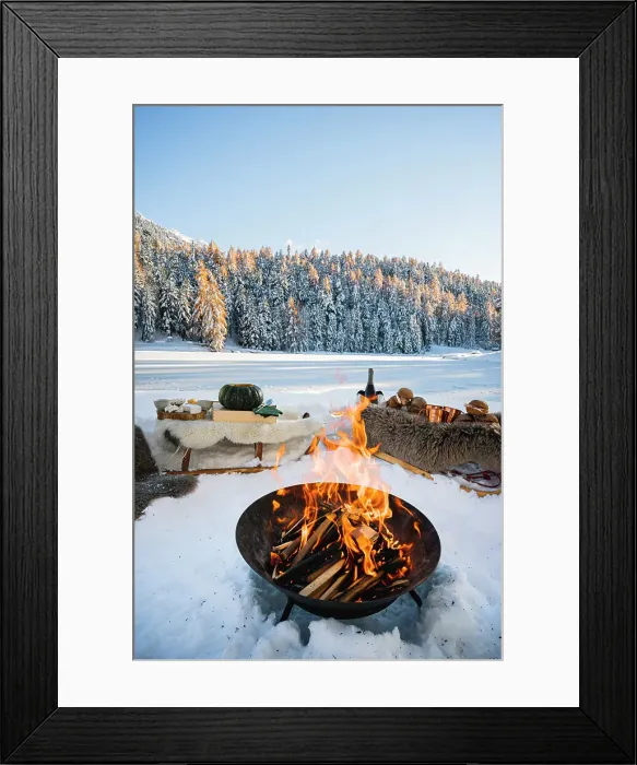 Framed Print : Winter Picnic in Engadin, Canton of Graubunden, Switzerland, Europe Framed Print : Winter Picnic in Engadin, Canton of Graubunden, Switzerland, Europe