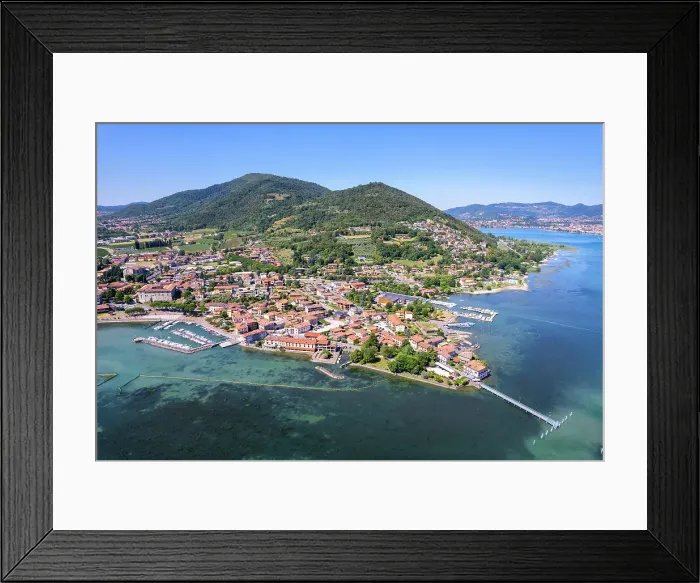Framed Print : A small village of Clusane aerial view, Iseo lake, Brescia province in Lombardy district, Italy Framed Print : A small village of Clusane aerial view, Iseo lake, Brescia province in Lombardy district, Italy