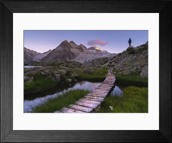 Framed Print : Sunrise in Adamello Brenta natural park, Mandrone lake in Trentino alto Adige, Italy Framed Print : Sunrise in Adamello Brenta natural park, Mandrone lake in Trentino alto Adige, Italy