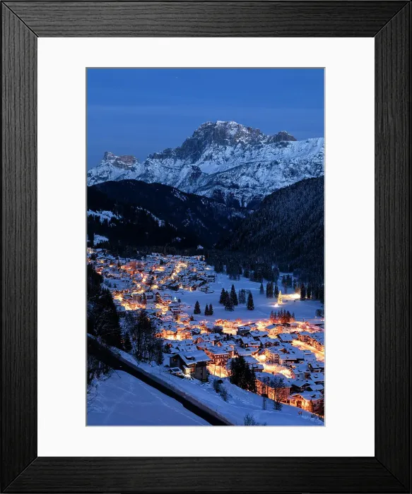 Framed Print : Falcade and Monte Civetta at night. Veneto, Italy Framed Print : Falcade and Monte Civetta at night. Veneto, Italy