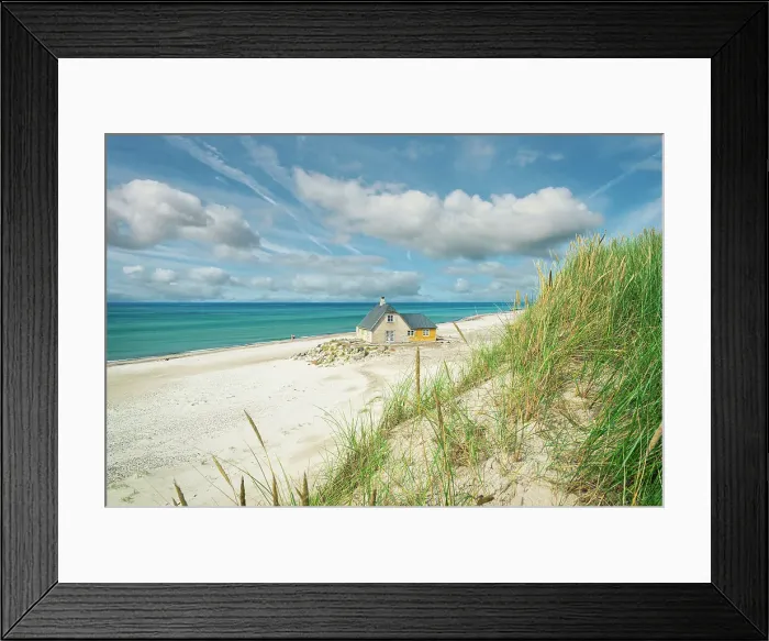 Framed Print : Lonely house in the beach of Skagen in the north Jutland region, Jutland, north of Denmark, Denmark, Europe Framed Print : Lonely house in the beach of Skagen in the north Jutland region, Jutland, north of Denmark, Denmark, Europe