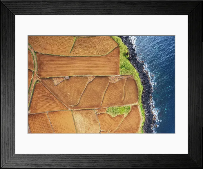 Framed Print : Ploughed field beside the ocean, Lajes do Pico municipality, Pico island (Ilha do Pico), Azores archipelago, Portugal Framed Print : Ploughed field beside the ocean, Lajes do Pico municipality, Pico island (Ilha do Pico), Azores archipelago, Portugal