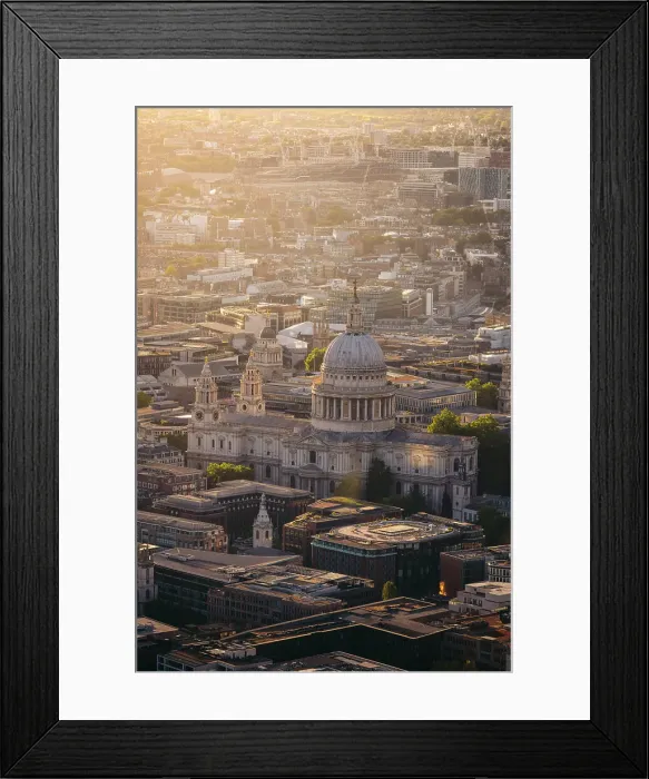 Framed Print : High view of the city of london with St Paul Church, London, United Kingdom