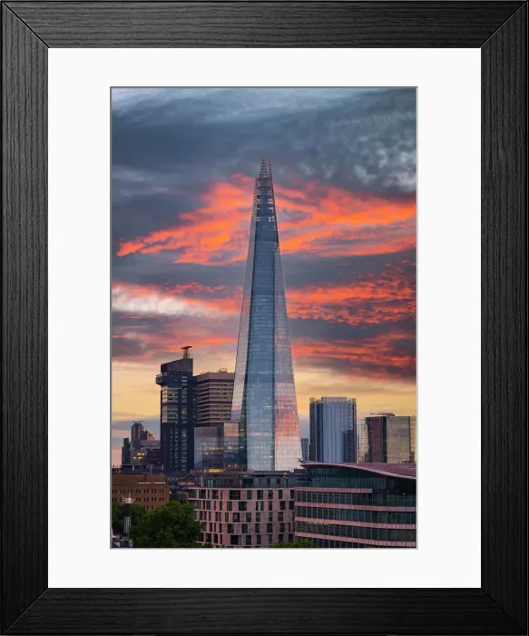 Framed Print : Sunset over The Shard, London, United Kingdom