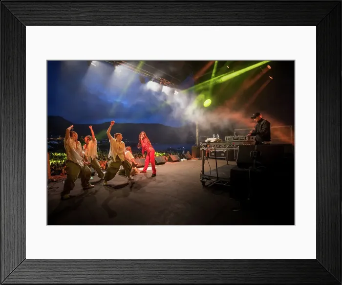 Framed Print : The Danish singer Tessa performing at G! Festival in the village of Syðrugota. Island of Eysturoy. Faroe Islands Framed Print : The Danish singer Tessa performing at G! Festival in the village of Syðrugota. Island of Eysturoy. Faroe Islands